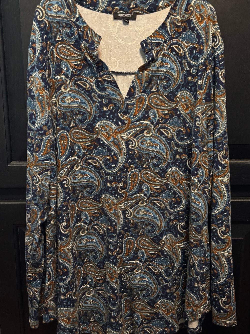Othyroce Navy Paisley Long-Sleeve Tunic